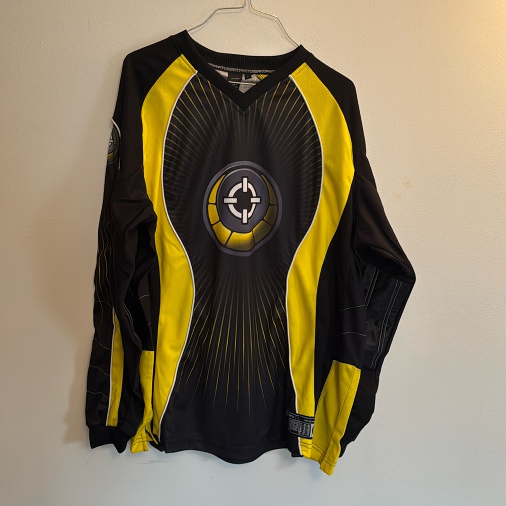 Smart Parts paintball Jersey NWT size Large Black and Yellow Vintage